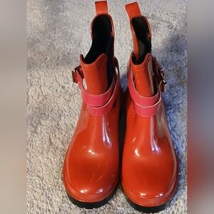 Vibrant Red Kids Rain Boots